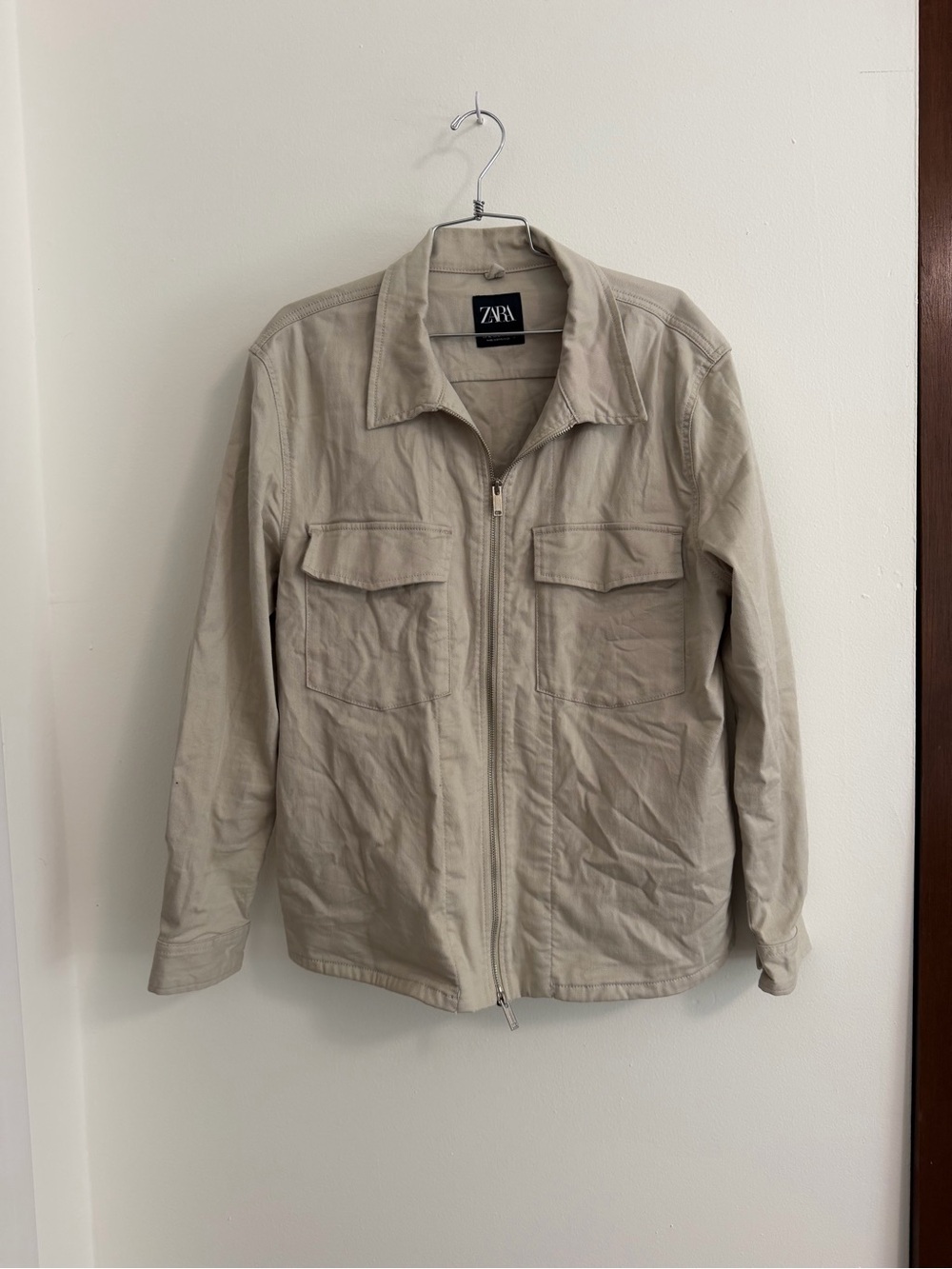 Zara Men’s Light Beige Zip Jacket